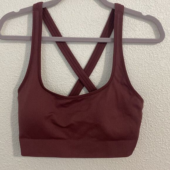 NWOT- Athleta- Aurora scoop neck sports bra mauve pink/purple- size XL - Picture 1 of 9